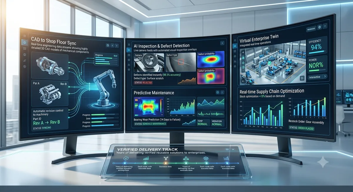 Overview of Hiindsight's PLM and digital manufacturing solution stack